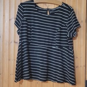 Torrid size 2 peplum striped top